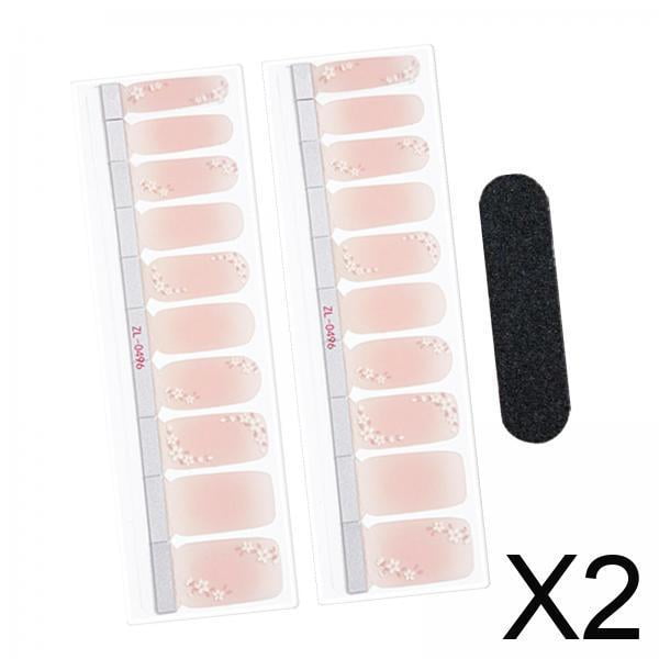 Pegatinas de uñas de gel,Envolturas completas de pegatinas de esmalte de uñas Parches de uñas de gel,Tiras de uñas de gel curadas Decoración artística de uñas de manicura,Pegatinas de