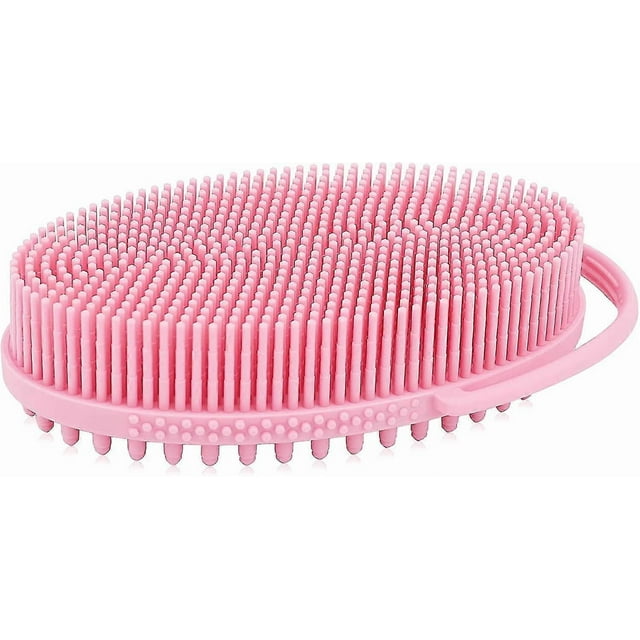 2-sided Silicone Body Brush With Loop Handle, Bath & Shower Brush For Exfoliating And Massaging The