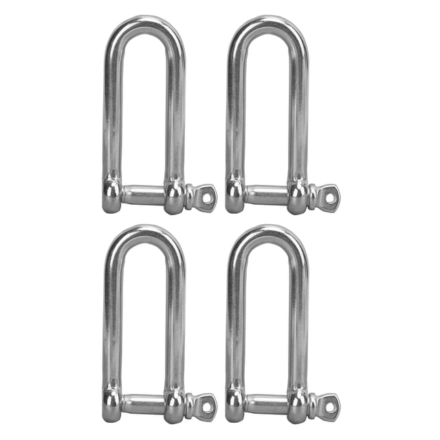 Tornillos de eslinga con perno en U de acero inoxidable para elevación con cable de acero, juego de 4, diámetro de 10 mm/0,4 in, grilletes en U de alta resistencia