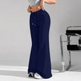thumbnail image 5 of Aricy Flare Wide Leg Sweatpants Women Cute Drawstring High Waisted Fleece Lined Sweat Pants with Pockets Comfy Lounge Pants, 5 of 5