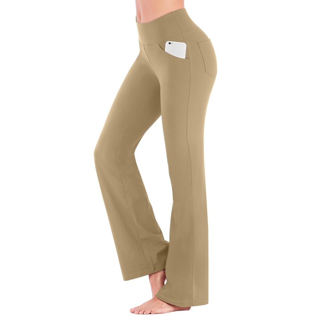 Pantalones de yoga IUGA Bootcut para mujer de cintura alta con bolsillos