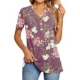 thumbnail image 1 of Blusa casual BISHUIGE con botones y cuello en V para mujer, talla 3XL, 1 of 6