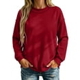 thumbnail image 2 of Iroehba Fleece Womens Tops Solid Reversible Long Sleeve Mock Neck Sweatshirt, with Regular Cut and Drop Shoulder, Dressy Casual and Stylish, 2 of 9