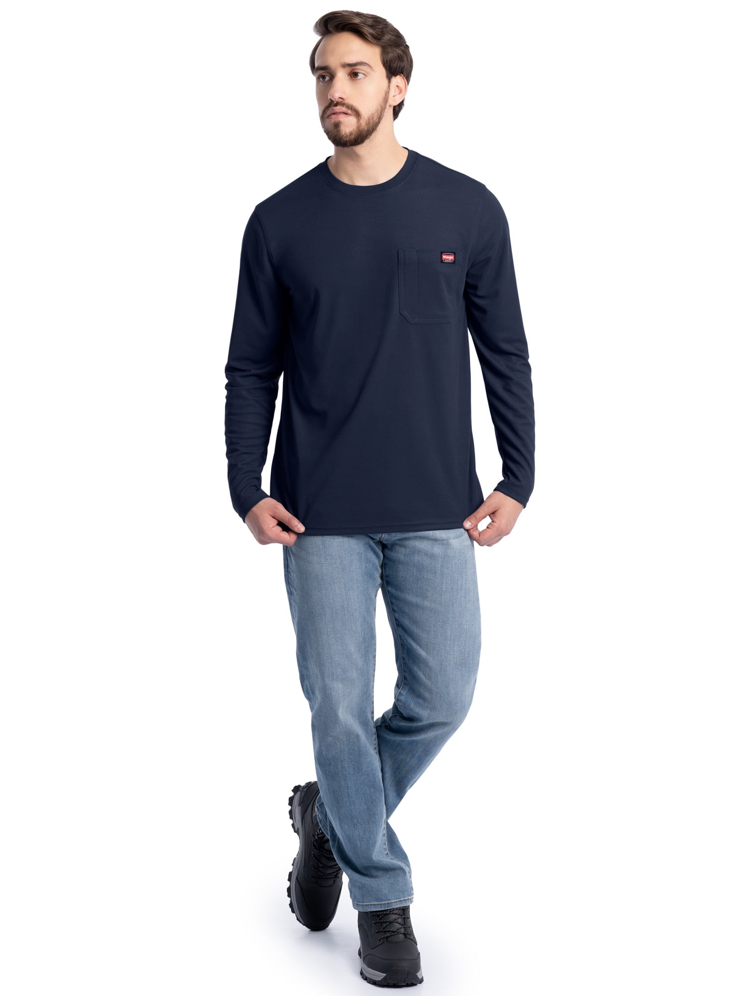 Wrangler Workwear Men's Long Sleeve Performance Work Pocket T-Shirt, Size S-5XL & LT-4XLT