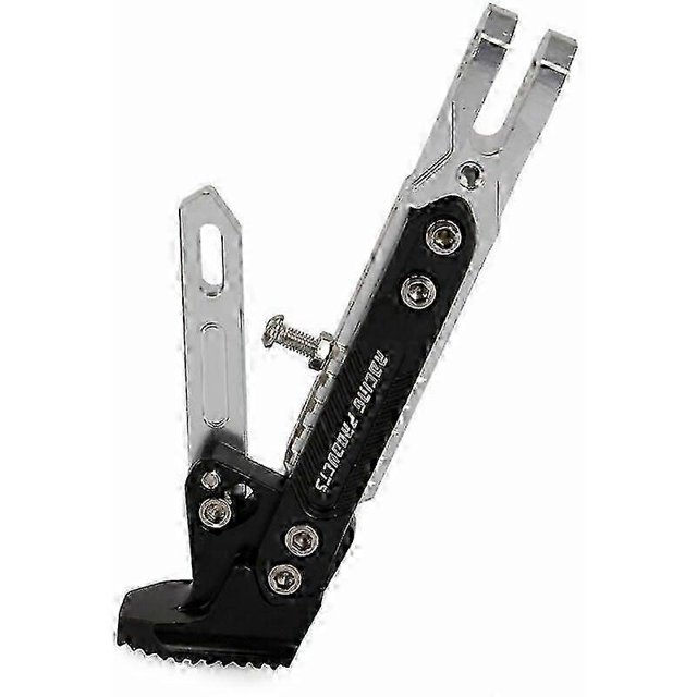 Universal Motorcycle Stand Adjustable Non-Slip Motorbike Side Stands Motorbike Accessories Foot Kickstand Engine Side Bracket - Silver Other Car Repla