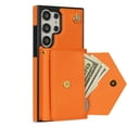 thumbnail image 3 of Feishell Crossbody Wallet Case for Samsung Galaxy S25 Ultra, PU Leather Lanyard Shoulder Strap Wallet Case with Card Holder, Shockproof Full Protection Flip Kickstand Phone Case, Orange, 3 of 11