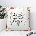 thumbnail image 4 of Pofeuu Home Sweet Home Floral Print Double-sided plush pillowcase Square Throw Pillow Covers Pillows Cover for Living Room Bedroom Sofa Couch Cushion Cover（No pillow core）-22"x22", 4 of 7