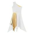 thumbnail image 5 of YONGHS Women's Metallic Color Block Praise Lyrical Dance Dress Sleeveless Liturgical Worship Tunic Dancewear White XXL, 5 of 7