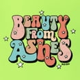 thumbnail image 6 of Wild Bobby Beauty From Ashes Groovy Font With Stars Vintage Men Tee, Safety Green, X-Large, 6 of 6