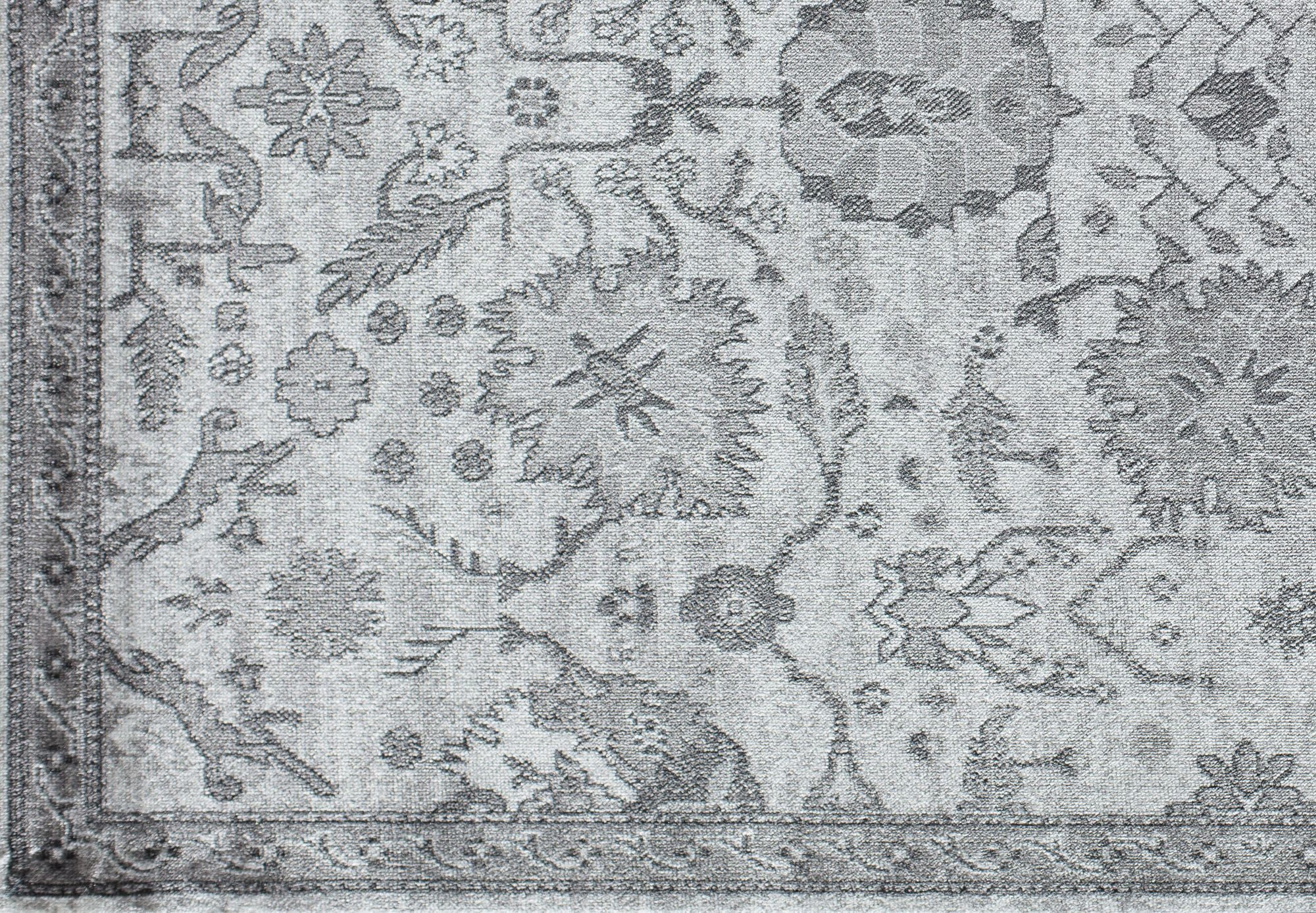 Freida FY30B Slate Vintage Farmhouse Light Gray Area Rug, 5'x7'