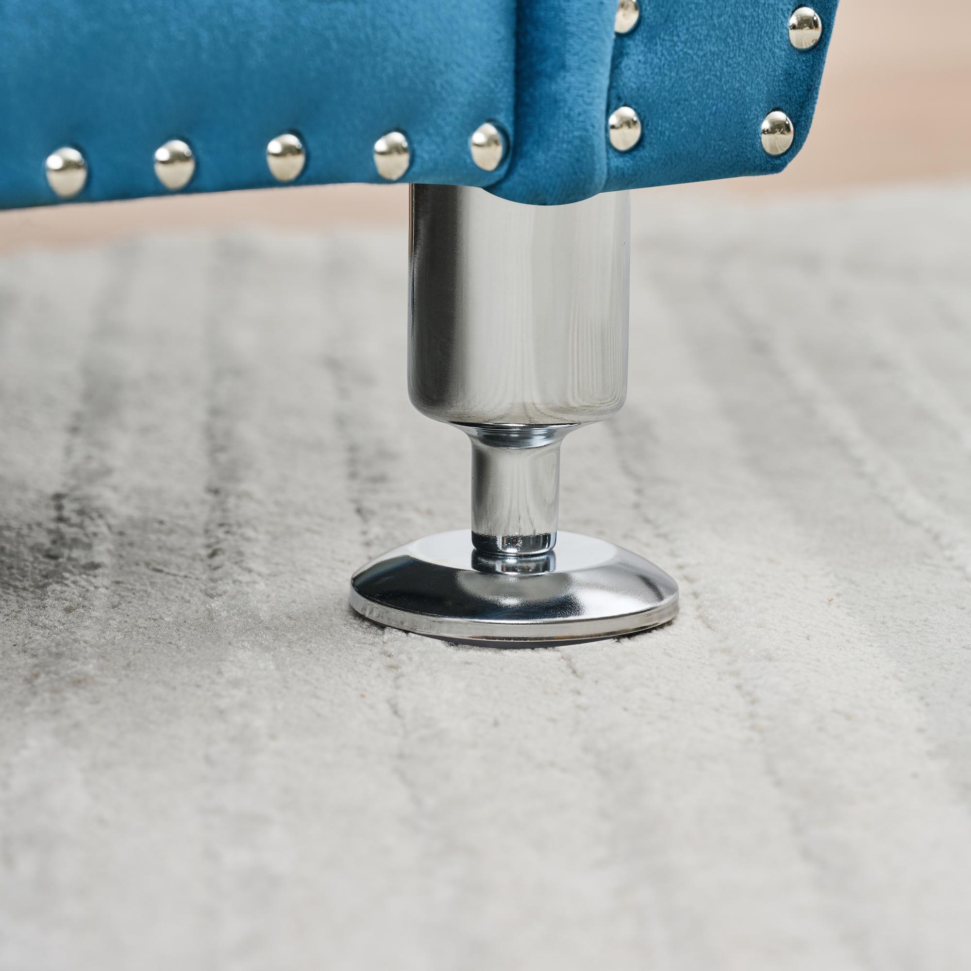 Velvet Storage Bench with Crystal Buttons and Pillow, 62.2-Inch Ottoman with Safety Hinge Design for Bedroom and Living Room, Blue