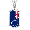 thumbnail image 5 of Cook Island Flag Swivel Keychain Dog Tag Stainless Steel or 18k Gold, 5 of 10