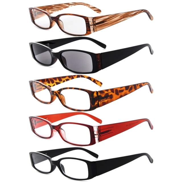 Eyekepper 5 Paires de Lunettes de Lecture pour Femmes Lecture Incluant Lunettes de Lecture +2,00 Lunettes de Lecture