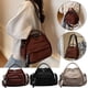 thumbnail image 1 of Bolso bandolera de nylon para mujer Bolsa de hombro ligera y duradera | Correa ajustable | Organizador Multi-Compartimento | Lavable | Café Negro Caqui | 26×13×22cm, 1 of 9