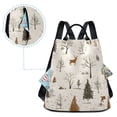 thumbnail image 5 of FORMRS Women's Travel Backpack Purse Anti-Theft Hidden Pockets Casual Shoulder Bag, Beige Christmas Forest, 5 of 7