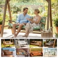 thumbnail image 6 of Outdoor Swing Cushions, Waterproof 2-3 Seater Bench Cushions for Outdoor Furnitur with Backrest, Thicken Washable Cushion for Swing Patio Porch Lawn Garden, Light Green, 60x40x4 inch, 6 of 10
