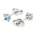 thumbnail image 2 of 0.2 ct Push-Back Stud Earrings for Women | 3.0mm Round Cut Natural Sky Blue Topaz | 18K White Gold, 2 of 5
