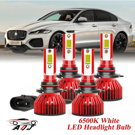 For JAGUAR XF 2012-2024 High Low Beam Bulb Combo - 30,000LMLED Headlight Bulb Kit, 6500K Cool White 600% Super-Bright Bulb, Plug & Play