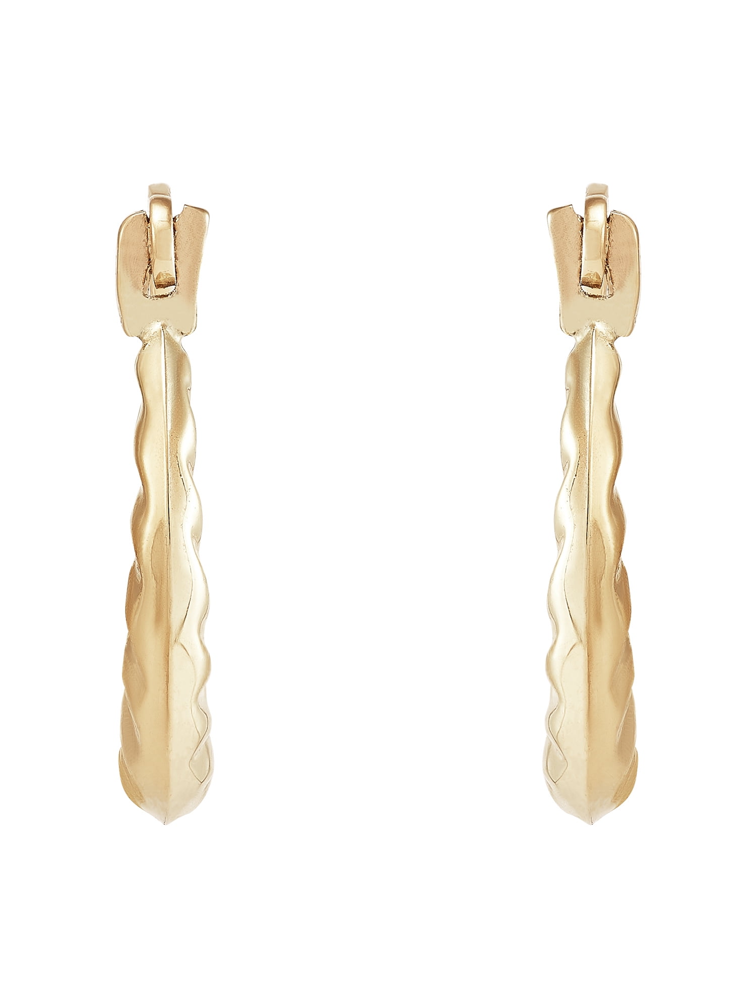 Brilliance Fine Jewelry 10K Yellow Gold Polished Round Swirl Hoop Earrings
