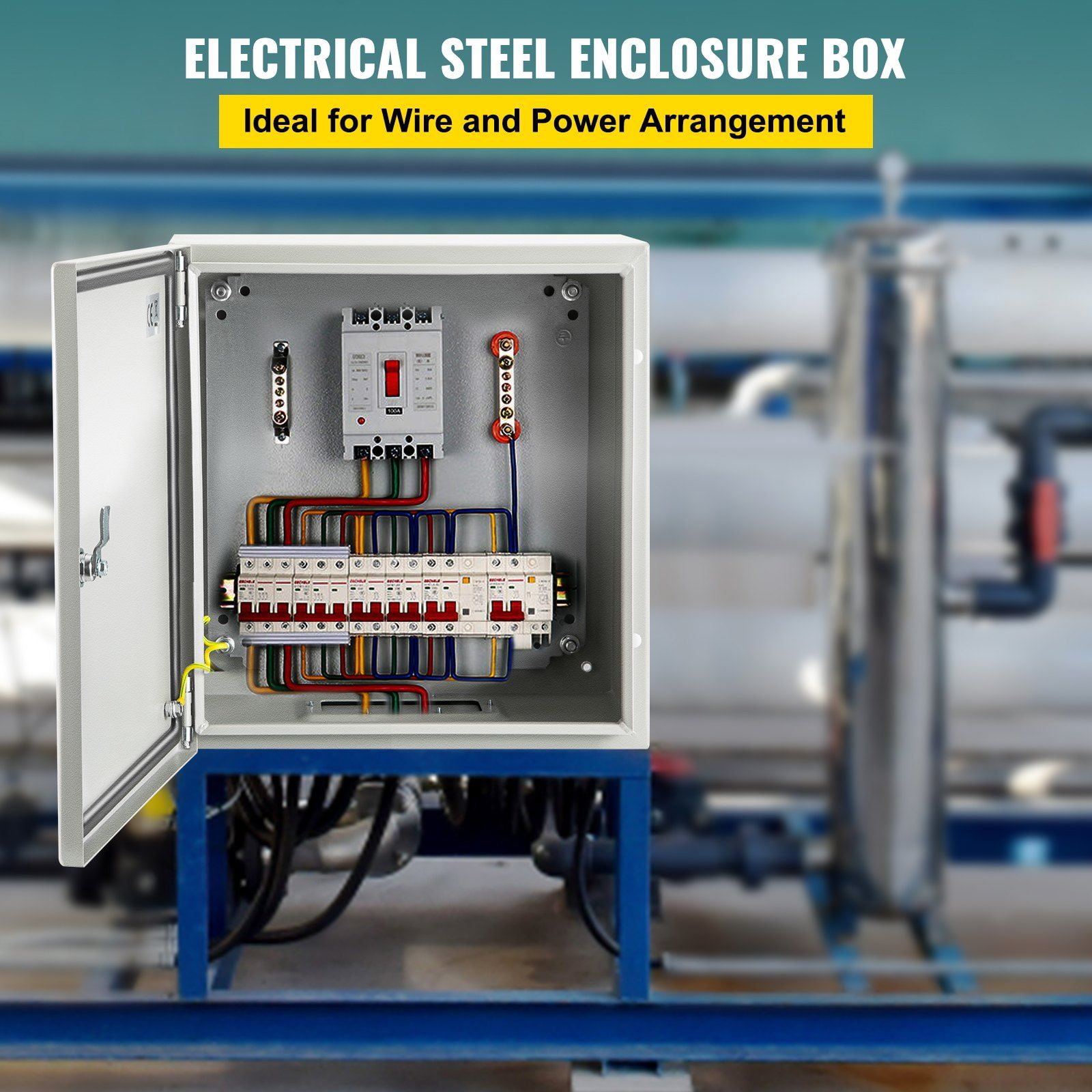 Dranite NEMA 4X Steel Electrical Junction Box, 8x8x6 Inch, IP66 Waterproof and Dustproof, for Indoor/Outdoor Use