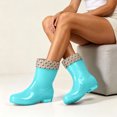 thumbnail image 4 of FRSASU Women's Mid‑Calf Waterproof Rain Boots Non‑Slip PVC Wellies Boots for Gardening Outdoor Rainy Winter Days Blue, 4 of 8