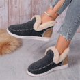 thumbnail image 7 of XIMIN Women's Thick Sole Flat Fluffy Faux Fur Lining Anti-Slip Slip on Loafer Snow Boots Winter Warm Casual Outdoor Activities Plush Short Booties, 7 of 7
