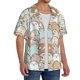 thumbnail image 2 of Balery Lovely Bear Camisa Casual de Manga Corta con Botones para Hombre, Texturizada, Estilo Cubano, para Playa, Verano-Small, 2 of 5