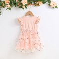 thumbnail image 4 of Otqutp Toddler Beach Dress Flower Girls Fly Sleeve Floral Prints Tulle Ribbed Princess Dress Clothes for 1 to 6 Years, 4 of 6