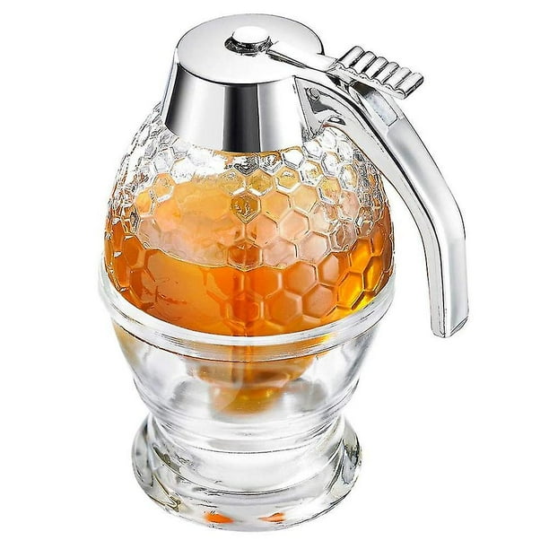 Dispensador de jarabe de miel, tarro dispensador de miel de 200 ml, recipiente de almacenamiento de acrílico N