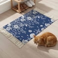thumbnail image 5 of Area Rug with Tassels 2' x 3', Summer Sea Starfish Coral Shell Kitchen Runner Rug for Hallway Bedroom Throw Rugs, Marine Life on Blue Soft Door Mat for Bathroom Entrance Living Room, 5 of 9