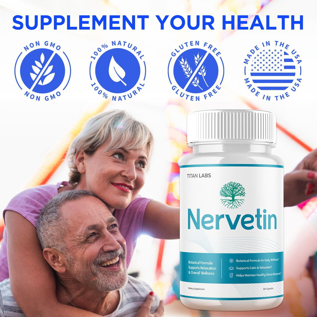 Nervetin Advanced Nerve Support Supplement Pills All Natural Ingredients 300 Capsules