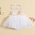 thumbnail image 3 of PENGXIANG Bébé Fille Deux Pièces Tenues Maille Robe Sans Manches et Bandeau, 3 of 9