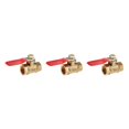 thumbnail image 3 of ZheElen Valve à Bille en Laiton Fileté Polyvalent pour de Multiples Utilisations FF 12mm Rouge 3Set, 3 of 6