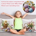 thumbnail image 6 of Yulett Easter Pillow Covers 18x18 1PC, Easter Bunny Floral Eggs Farmhouse Decorations Spring Holiday Decor Throw Cushion Case for Home Couch, 6 of 7
