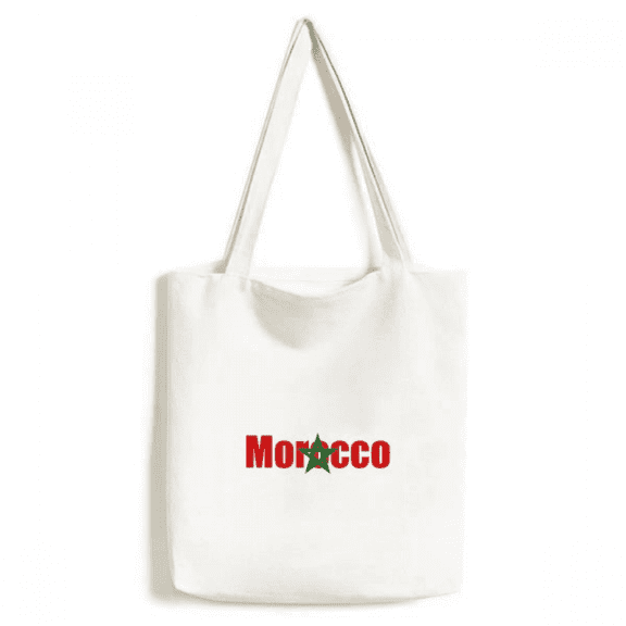 Morocco Country Flag Name Tote Canvas Bag Shopping Satchel Casual Handbag