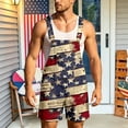 thumbnail image 2 of American Flag Overalls Men 4th of July Overall Shorts 250 Anniversary USA Bibs Red White and Blue Outfits Patriotic, 2 of 6