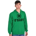thumbnail image 3 of St Patricks Day O Baby Shamrock Zip Up Hoodie Men's Women's Brisco Brands 2X, 3 of 6