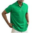 thumbnail image 2 of pstuiky camisetas para hombre, Camisas de blusa de manga corta con cuello vuelto y cremallera sueltas informales de color sólido para hombre camisetas de hombre xxxl, 2 of 6