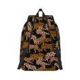 thumbnail image 3 of Balery Leopard Print Vintage Canvas Backpack for Men and Women - Large Capacity, Durable Travel Laptop Bag for School, Work, Hiking, and Outdoor Activities, 3 of 7