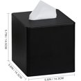 thumbnail image 5 of Funda para caja de pañuelos, cuadrada, de piel sintética, para pañuelos faciales, para tocador, decoración de baño (negro), 5 of 5