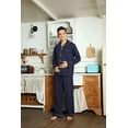 thumbnail image 2 of U2SKIIN Mens Cotton Pajama Set, Soft Lightweight Long Sleeve Button Up Sleepwear with Pockets,(Navy,S), 2 of 6
