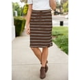 thumbnail image 3 of Wenseny Stripe Straight Skirt for Women Elastic Waist Fashion Casual Skirts Brown M, 3 of 6