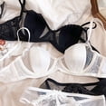 thumbnail image 1 of Ropa interior de encaje ultrafina sexy francesa, pecho grande, pequeño, transpirable, soporte suave, media copa, sujetador sexy con orejas de conejo, 1 of 4
