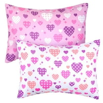 Toddler Pillowcases for 13X18 12x16 14x19 Love Heart Baby PillowCase 2 Pack Small Pillow Covers for Travel Pillow Pink White