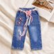 thumbnail image 1 of Pantalones vaqueros largos para niñas, pantalones de primavera y verano, pantalones vaqueros anchos de moda para niñas pequeñas, pantalones casuales para niños, pantalones vaqueros para niñas, 1 of 6