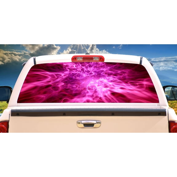 PINK SMOKE Rear Window Graphic back truck decal suv view thru vinyl