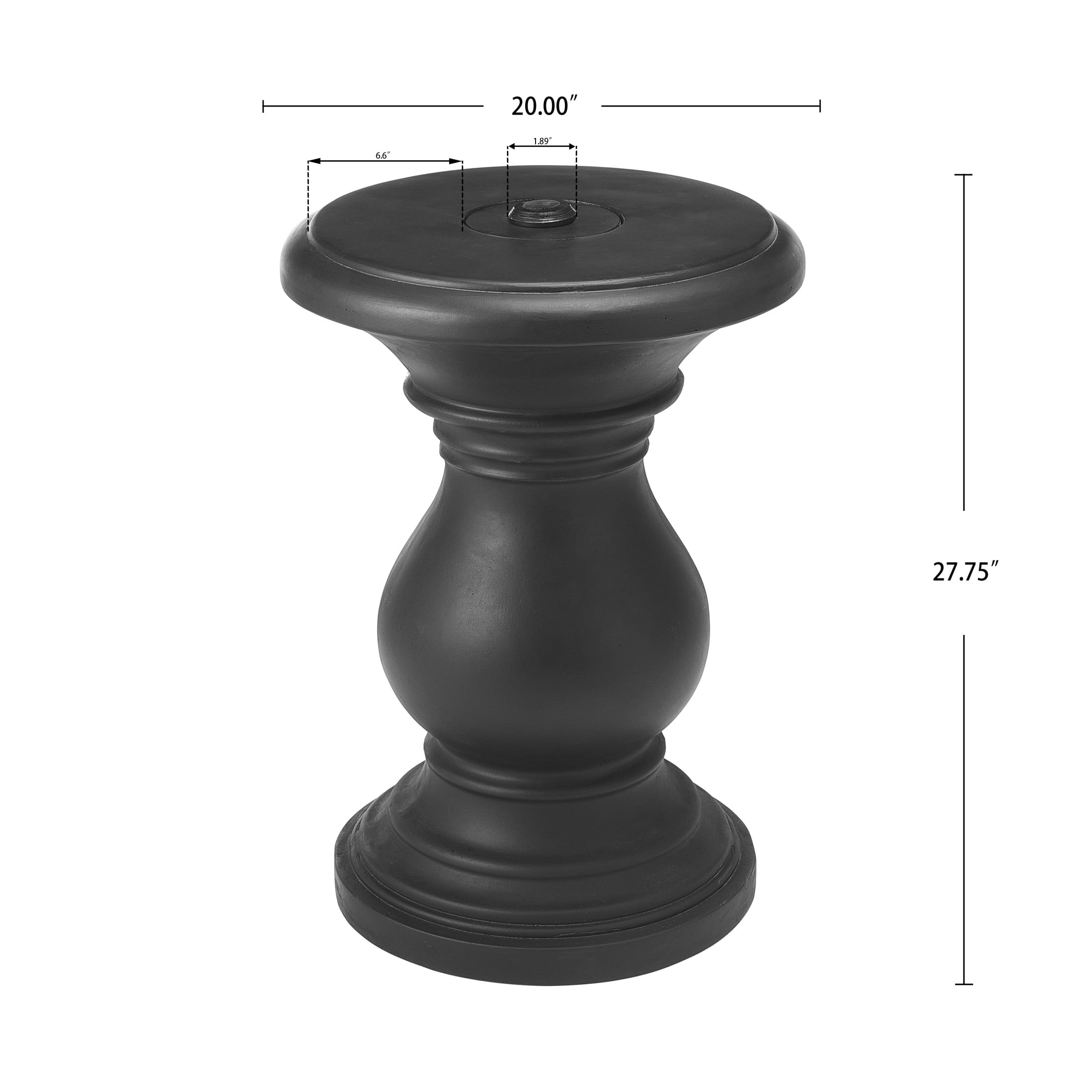 Christopher Knight Home 20" MGO Umbrella Base with Multiple Cap Sizes, Round Outdoor Patio Side Table, Black