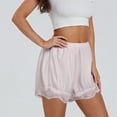 thumbnail image 5 of WHEANG Womens Shorts Lace Satin Safety Shorts Summer Thin Anti-Roll Slip Shorts Stretchy Seamless Underdress Shorts Reusable Casual Loungewear Short Leggings for Summer Dress Size XL Purple, 5 of 7