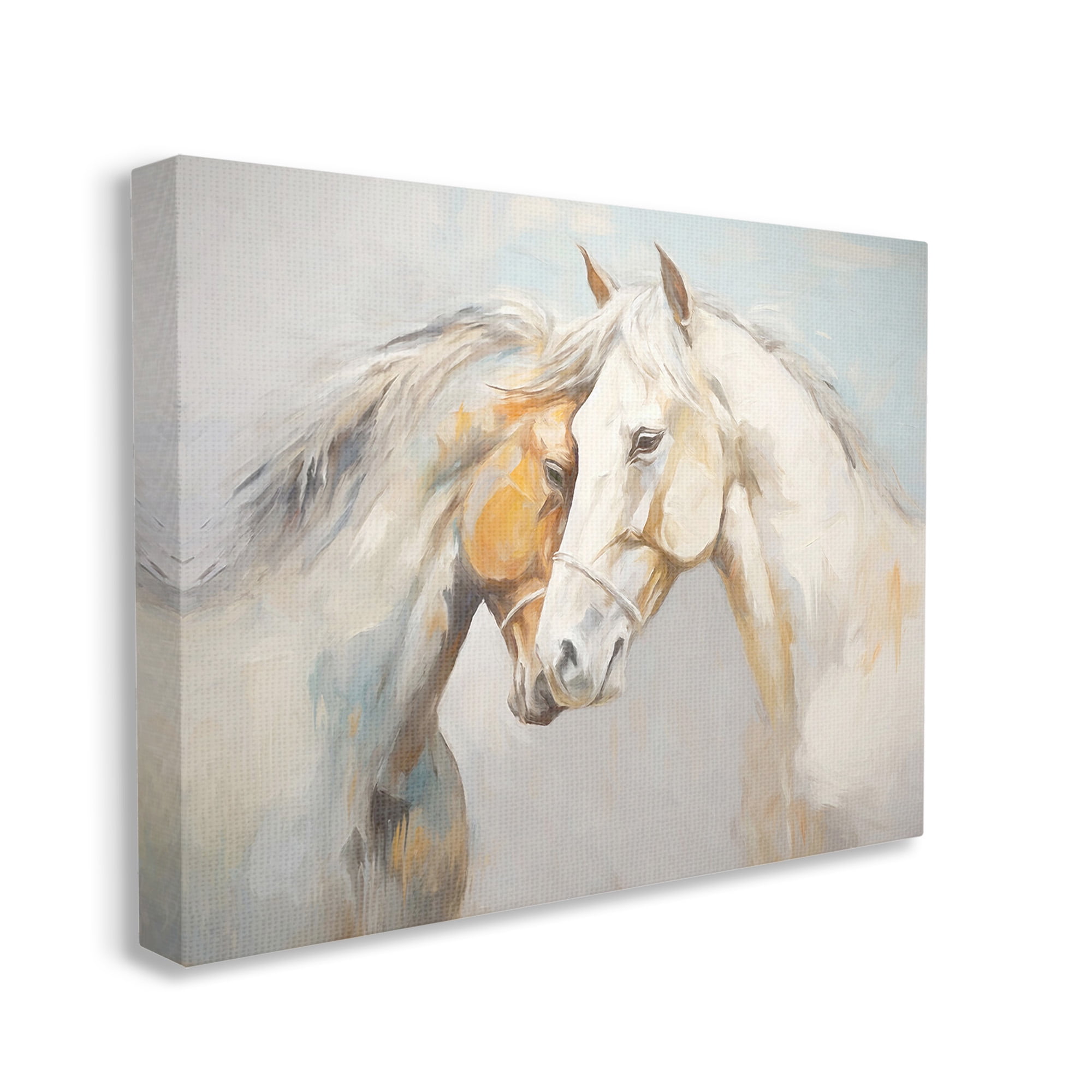 Stupell Industries Grey Horse Hugs Animals & Insects Painting Gallery Wrapped Canvas Art Print Wall Art, 48 x 36