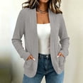 thumbnail image 2 of Edvintorg Womens Sweaters Cardigan Open Front Casual Knit Cardigans Long Sleeve Loose Cardigan with Pocket Woman Clothes Gray S-2XL, 2 of 7
